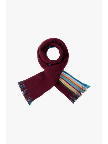 PS side stripe wool scarf burgundy - PAUL SMITH - BALAAN 1