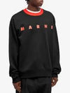 Logo Print Crew Neck Sweatshirt Black - MARNI - BALAAN 2