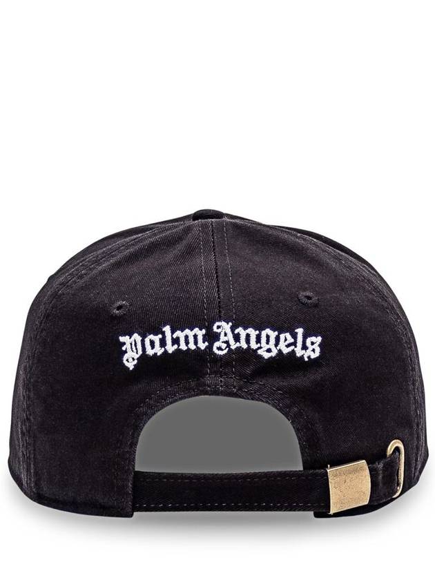 Embroidered Monogram Base Ball Cap Black - PALM ANGELS - BALAAN 4