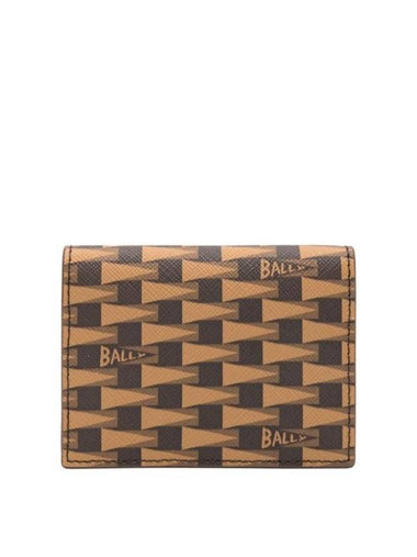 Pennant Bi-Fold Half Wallet Brown - BALLY - BALAAN 1