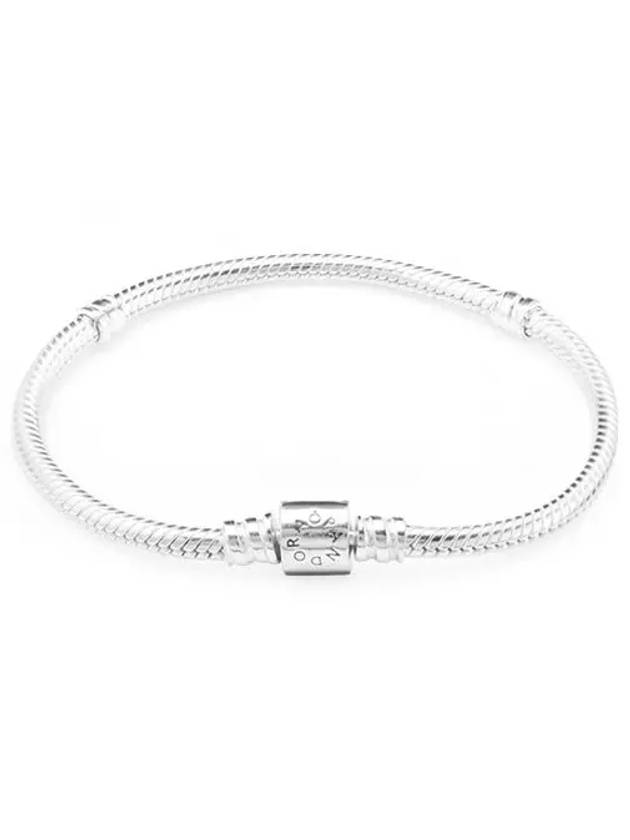 Moments Barrel Clasp Snake Chain Bracelet Silver - PANDORA - BALAAN 3