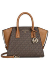 Avril Small Logo Print Leather Tote Bag Brown - MICHAEL KORS - BALAAN 2