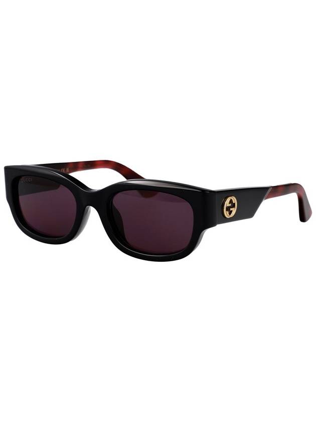 Eyewear Shiny Side Logo Sunglasses Black Violet - GUCCI - BALAAN 3