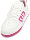 23 fw White Fuccia Leather G4 Low Top Sneakers BE0030E1L9126 B0480428591 - GIVENCHY - BALAAN.