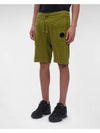 Men's Lens Wappen Bermuda Shorts Green - CP COMPANY - BALAAN 3