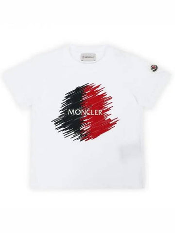 Kids Infant Scribble Logo Short Sleeve White 8C00022 89AFV 002 270463 1053791 - MONCLER - BALAAN 1