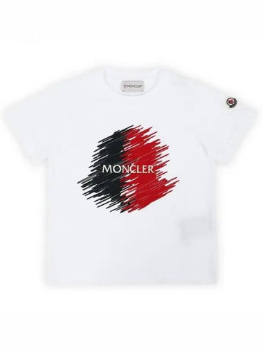 Kids Infant Scribble Logo Short Sleeve White 8C00022 89AFV 002 270463 1053791 - MONCLER - BALAAN 1