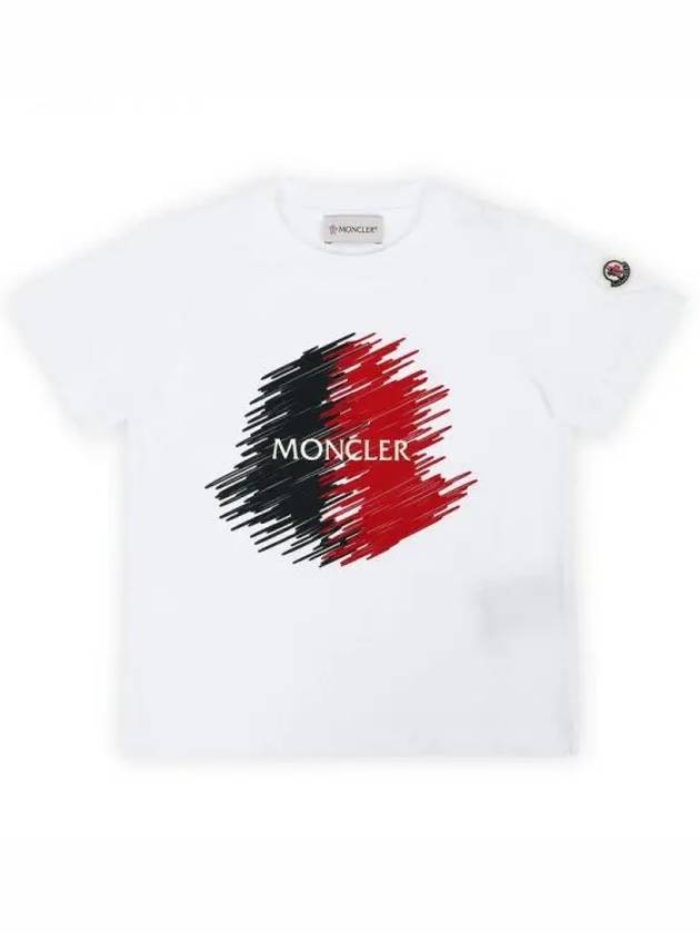 Kids Infant Scribble Logo Short Sleeve White 8C00022 89AFV 002 8 10A 270479 1053860 - MONCLER - BALAAN 1