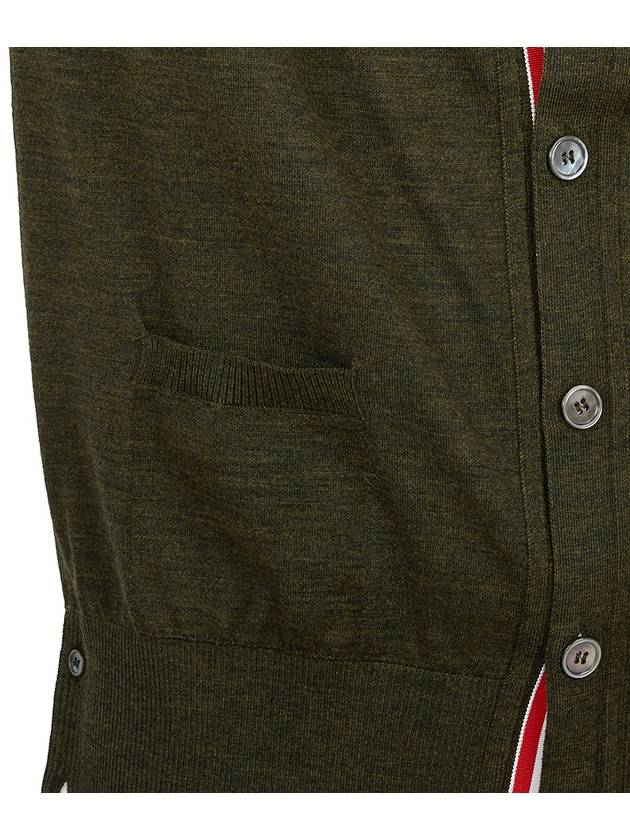 Men's Sustainable Classic Diagonal Wool Cardigan Dark Green - THOM BROWNE - BALAAN 9