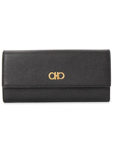 Ferragamo Gancini Women s Long Wallet 22 0380 NERO 0753048 - SALVATORE FERRAGAMO - BALAAN 1