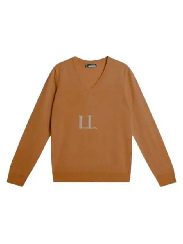 Amaya V-Neck Knit Top Chipmunk - J.LINDEBERG - BALAAN 2