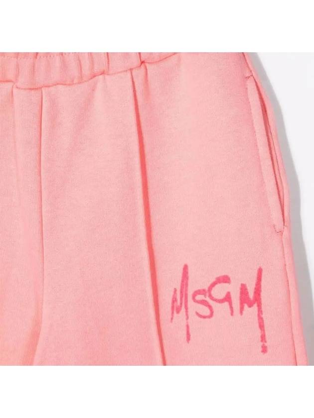 Kids Logo Print Pants Pink MS027692 077 - MSGM - BALAAN 4