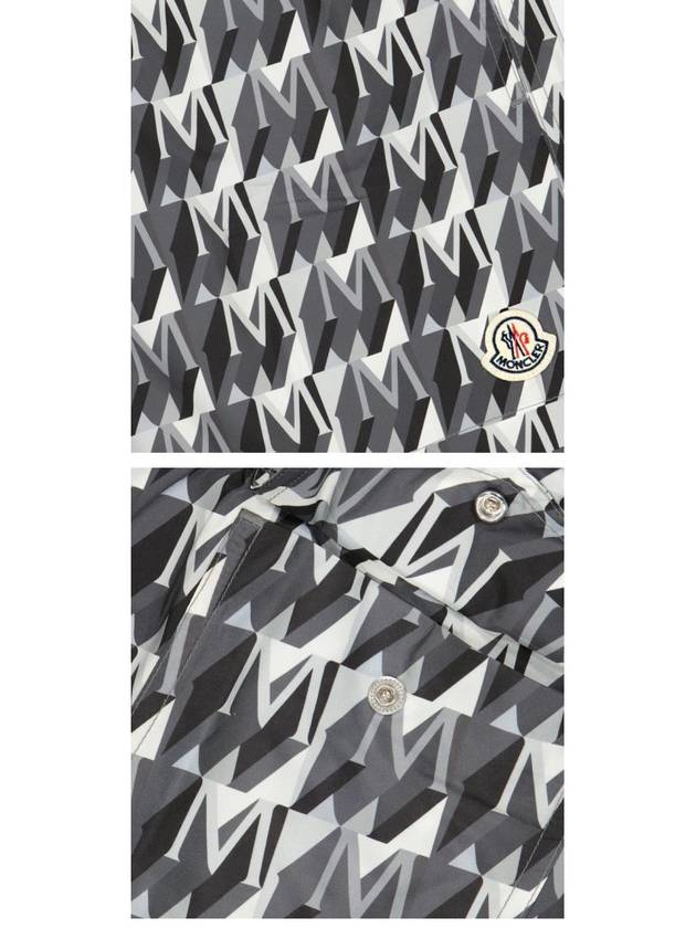 Monogram Print Swim Shorts Black White - MONCLER - BALAAN 6