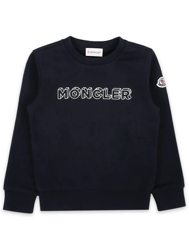 Kids Lettering Logo Sweatshirt Navy 8G00028 899PS 778 8 10A - MONCLER - BALAAN 3