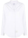 Logo Patch Long Sleeve Shirt White - THOM BROWNE - BALAAN 1