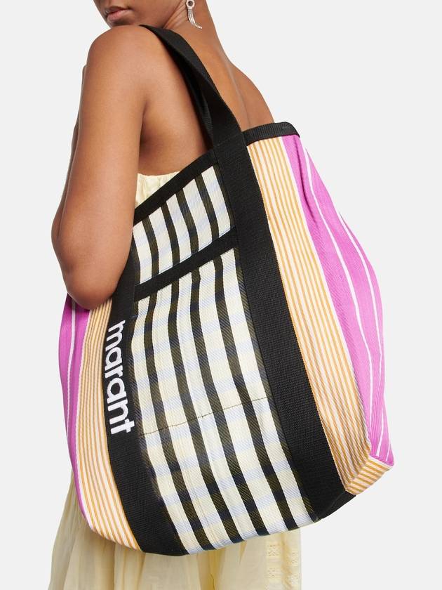 Darwen Striped Nylon Tote Bag Pink - ISABEL MARANT - BALAAN 4