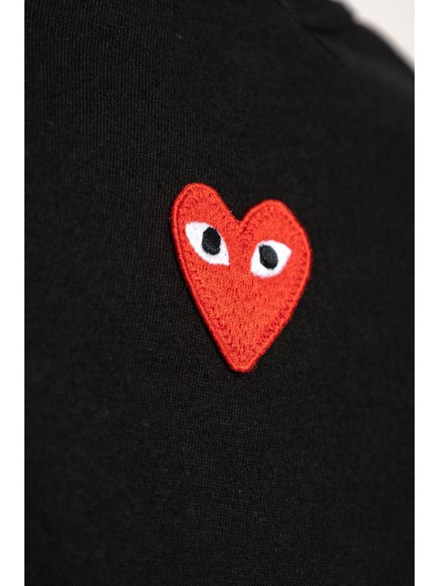 Heart Patch Short Sleeve T Shirt Black - COMME DES GARCONS PLAY - BALAAN 6