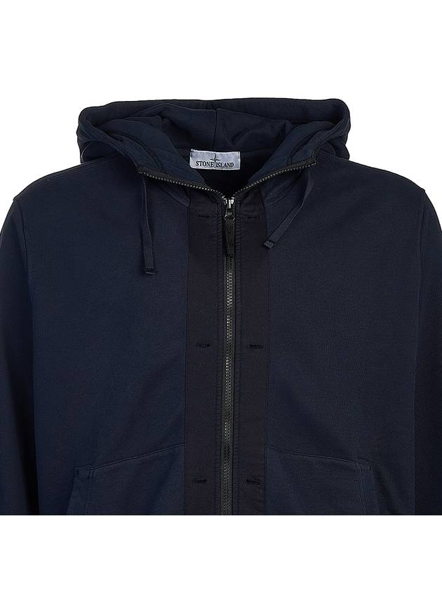 Wappen Patch Cotton Fleece Zip Up Hoodie Navy - STONE ISLAND - BALAAN 5