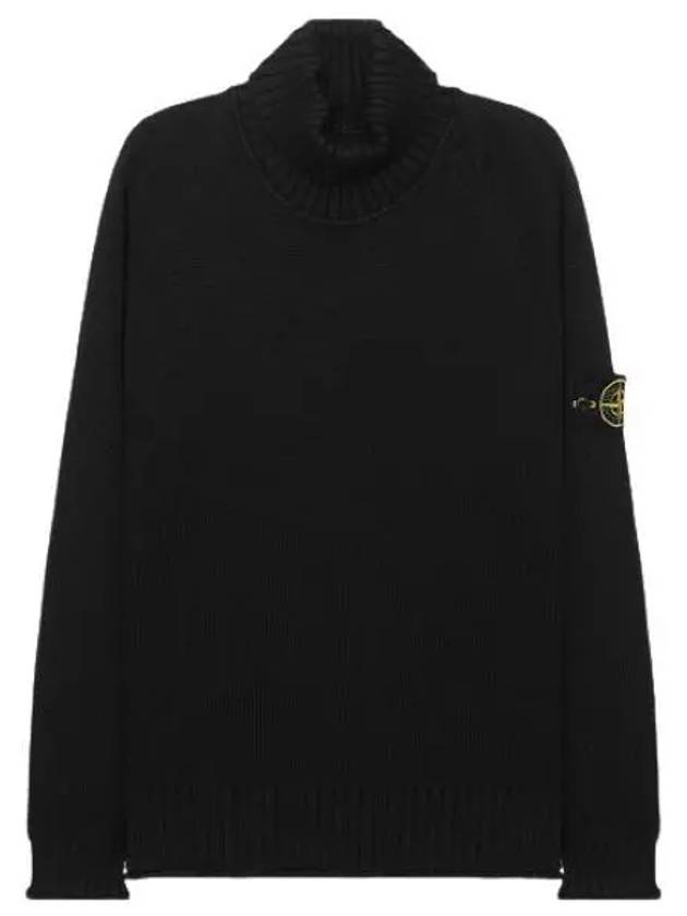 Logo Wappen Patch Cotton Turtleneck Black - STONE ISLAND - BALAAN 2