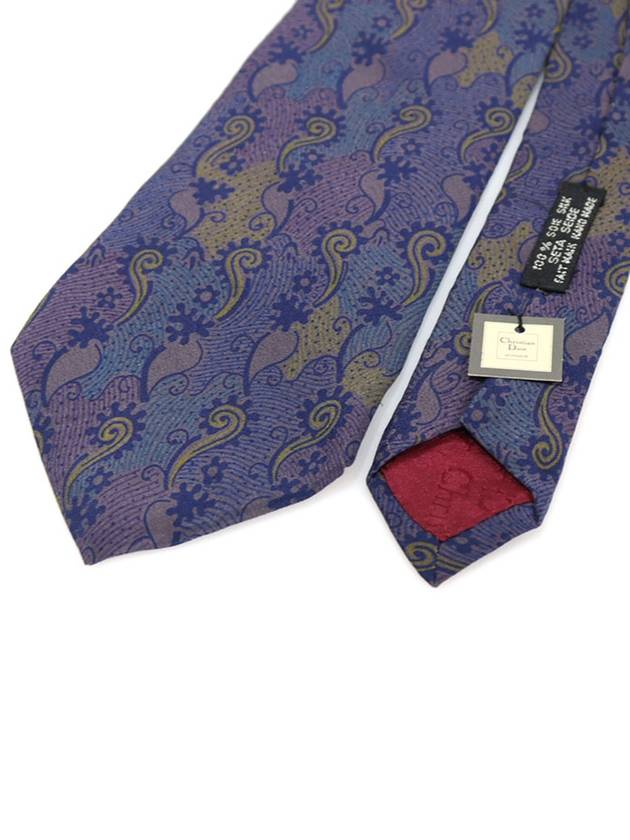 100 silk blue purple pattern tie - DIOR - BALAAN 4