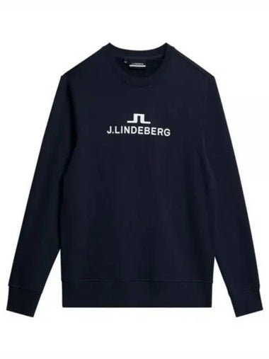 Men's Alpha Crew Neck Long Sleeve T-Shirt Navy - J.LINDEBERG - BALAAN 1