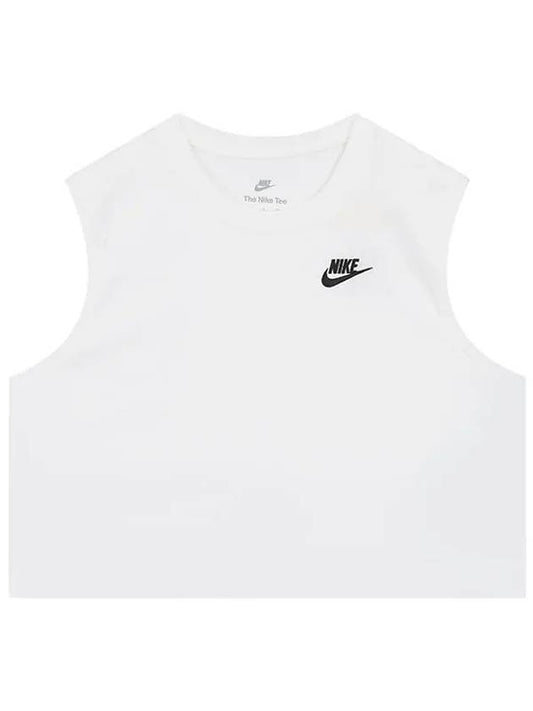 W Sleeveless Tank Top Crop NSW Club FV5506 100 - NIKE - BALAAN 2