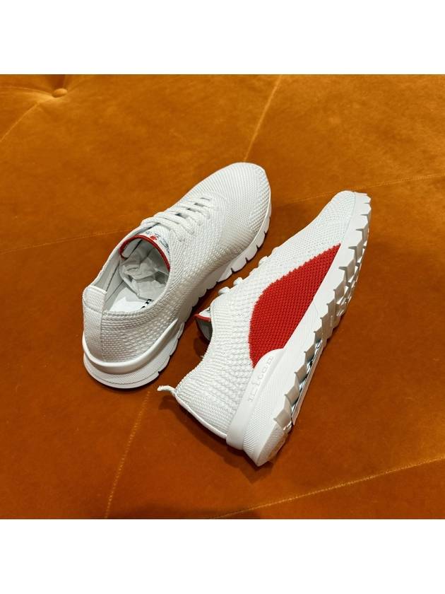 Fit Knit Low Top Sneakers White Red - KITON - BALAAN 7