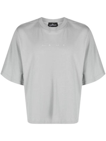 Shadow Project Graphic Interlock Mako Cotton Short Sleeve T-Shirt Dust Grey - STONE ISLAND - BALAAN 1