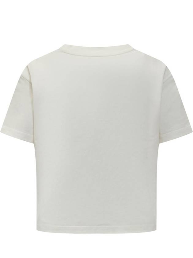 Embroidered Logo V-neck Crop Short Sleeve T-shirt White - COURREGES - BALAAN 3