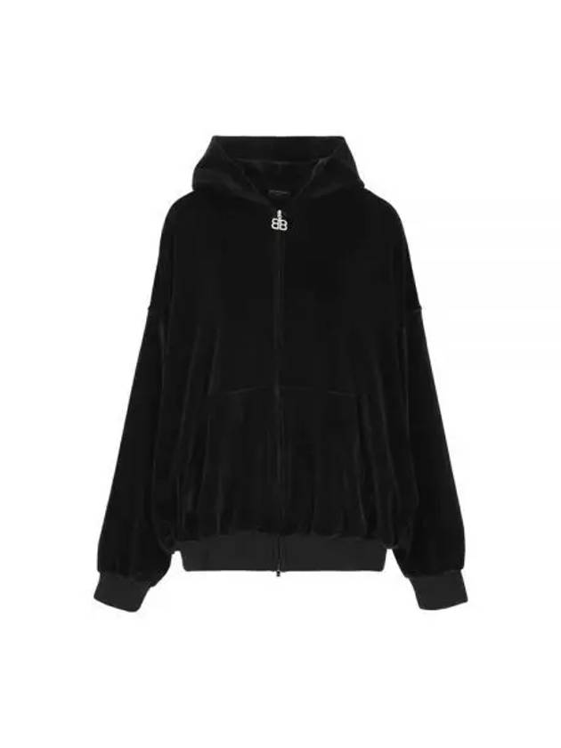 Rhinestone Embellished Hooded Jacket Black - BALENCIAGA - BALAAN 2