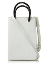 Logo Leather Phone Holder Mini Bag White - BALENCIAGA - BALAAN 5