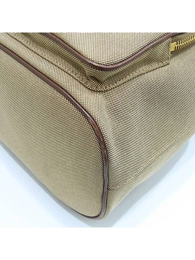 1BH097 Brown fabric ribbon decoration one pocket bucket tote bag shoulder strap 2WAY - PRADA - BALAAN 5