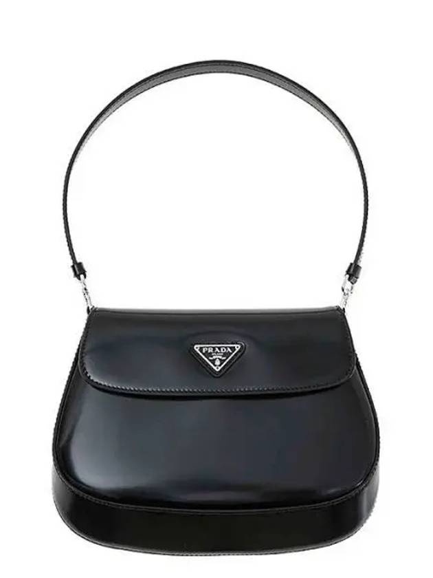 Cleo Brushed Flap Shoulder Bag Black - PRADA - BALAAN 2