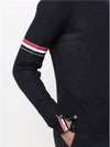 Merino Striped Crew Neck Knit Top Navy - THOM BROWNE - BALAAN 6