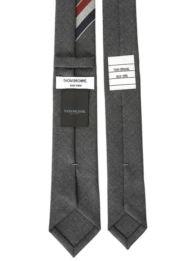 Three-Line Engineer Stripe Wool  Neck Tie Dark Grey - THOM BROWNE - BALAAN 3