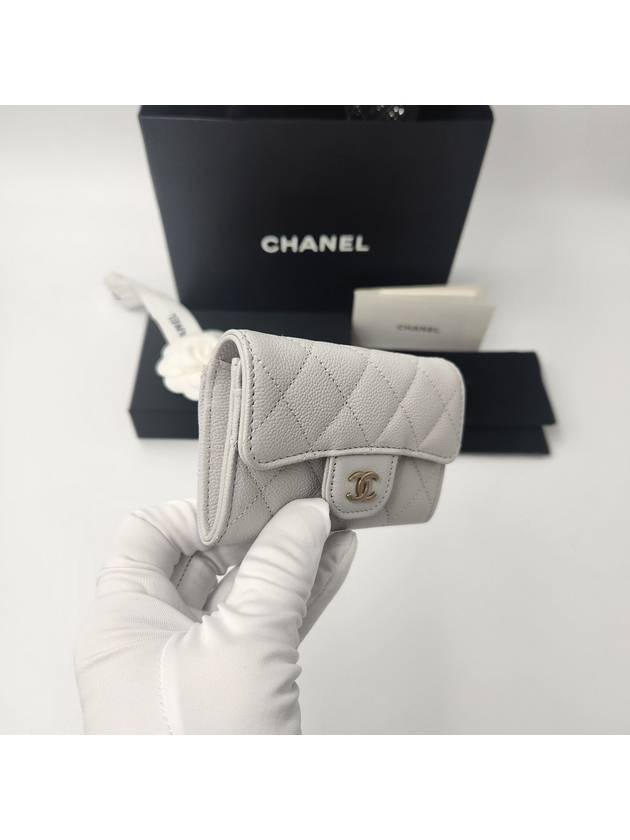 Classic Caviar Card Wallet Gray Gold Kleotok AP0214 B10583 NAAUH - CHANEL - BALAAN 4