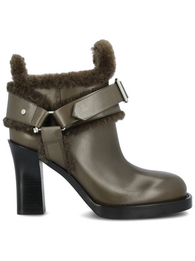 Shearling Cosy High Heel Stirrup Middle Boots Green - BURBERRY - BALAAN 2