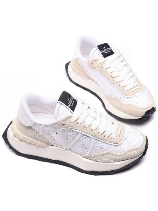 Women's Lace Runner Low Top Sneakers White - VALENTINO - BALAAN 6