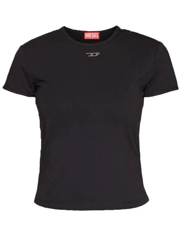 Uncutie Cubic Logo Short Sleeve T-Shirt Black - DIESEL - BALAAN 3