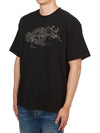 Camo Three Embroidery Regular Fit Cotton Jersey Short Sleeve T-Shirt Black - STONE ISLAND - BALAAN 3