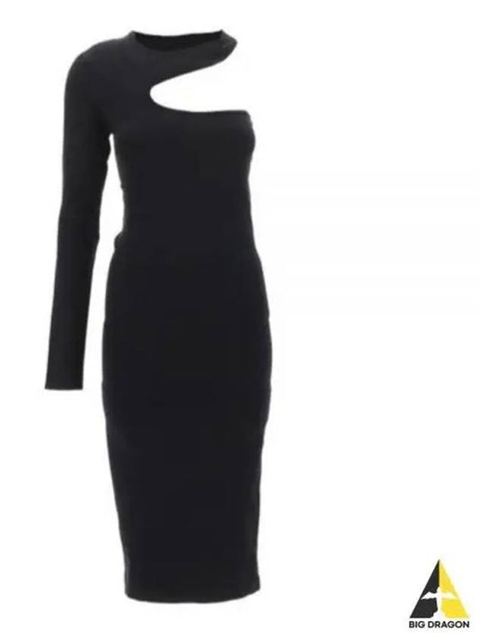 Women's Cut Out Midi Dress Black - HELMUT LANG - BALAAN 2
