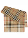 Check Wool Silk Scarf Beige - BURBERRY - BALAAN 3