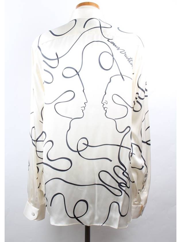 Kim Jones Initial Silk Shirt White XL - LOUIS VUITTON - BALAAN 4