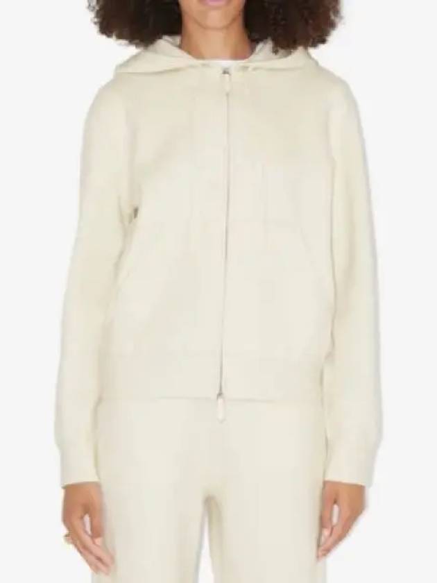 Drawstring Zip-Up Hoodie Ivory - BURBERRY - BALAAN 2