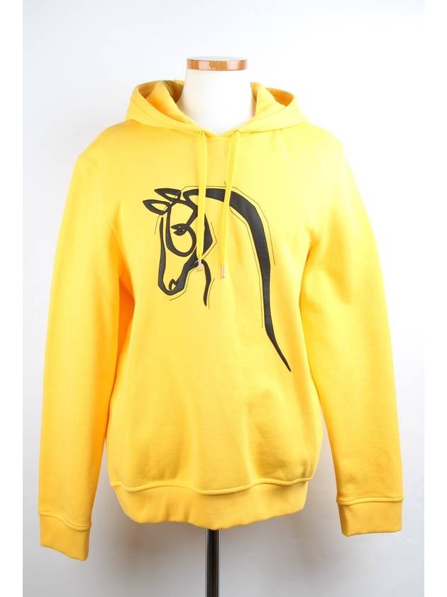 Leather Horse Hoodie Yellow M - HERMES - BALAAN 1