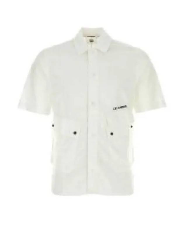 Cotton Popeline Pocket Short Sleeve Shirt White - CP COMPANY - BALAAN 2