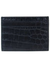 Monogram Logo Crocodile Card Wallet Black - SAINT LAURENT - BALAAN 5