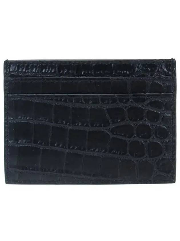 Monogram Logo Crocodile Card Wallet Black - SAINT LAURENT - BALAAN 5