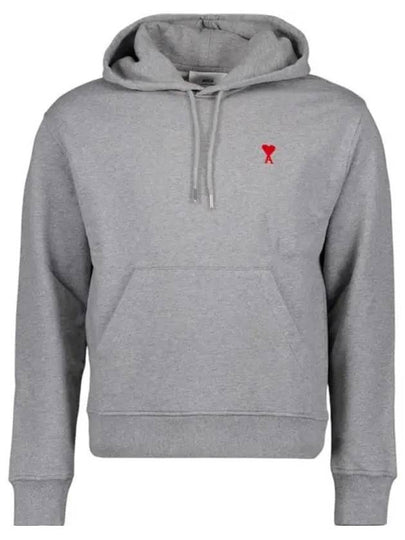 Heart Small Logo Hoodie Grey - AMI - BALAAN 2