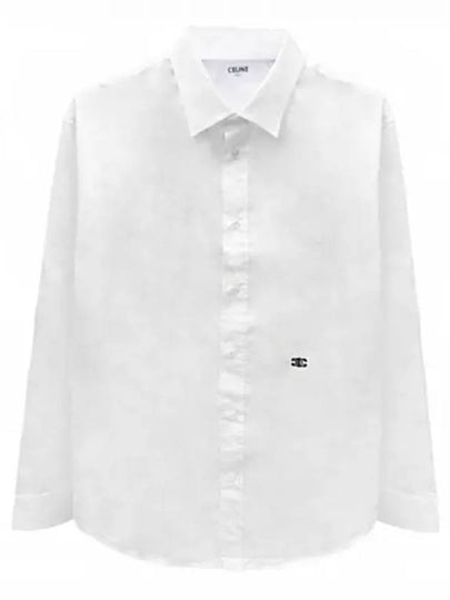 Triomphe Loose Long Sleeve Shirt White - CELINE - BALAAN 2